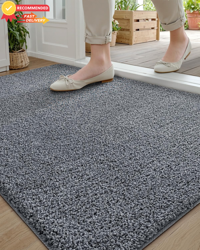 Non-Slip Dirt Trapper Indoor Door Mat 50x80cm Grey-Blue Indoor Mat