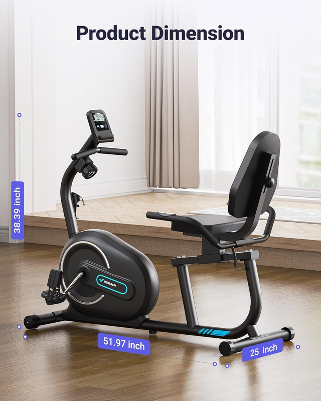 MERACH Recumbent Exercise Bike for Home with Smart Bluetooth and Exclusive App C