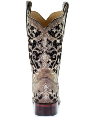 CORRAL BOOTS CORRAL WOMEN'S SEQUIN INLAY WESTERN BOOT - SQUARE TOE - A3648