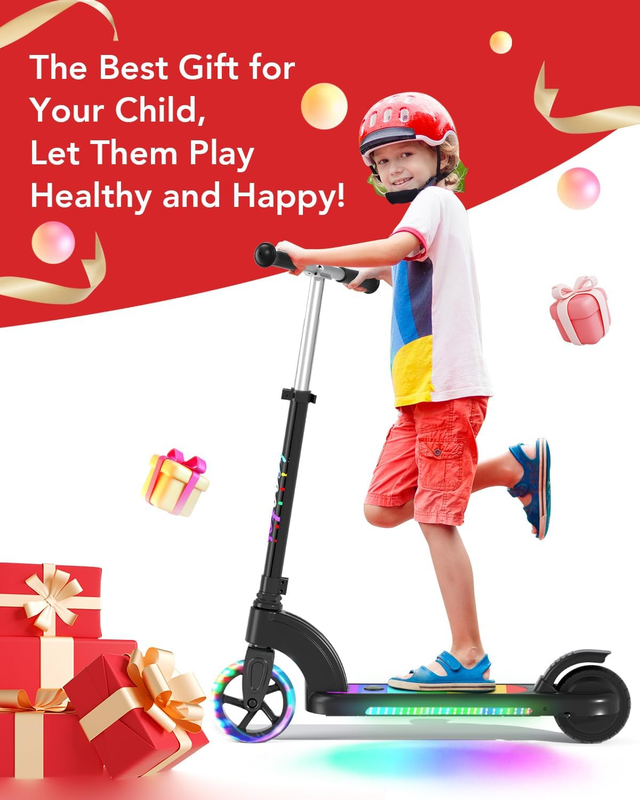 Electric Scooter for Kids Ages 6-12 (Mainly 6-10), Kids Electric Scooter with Ad