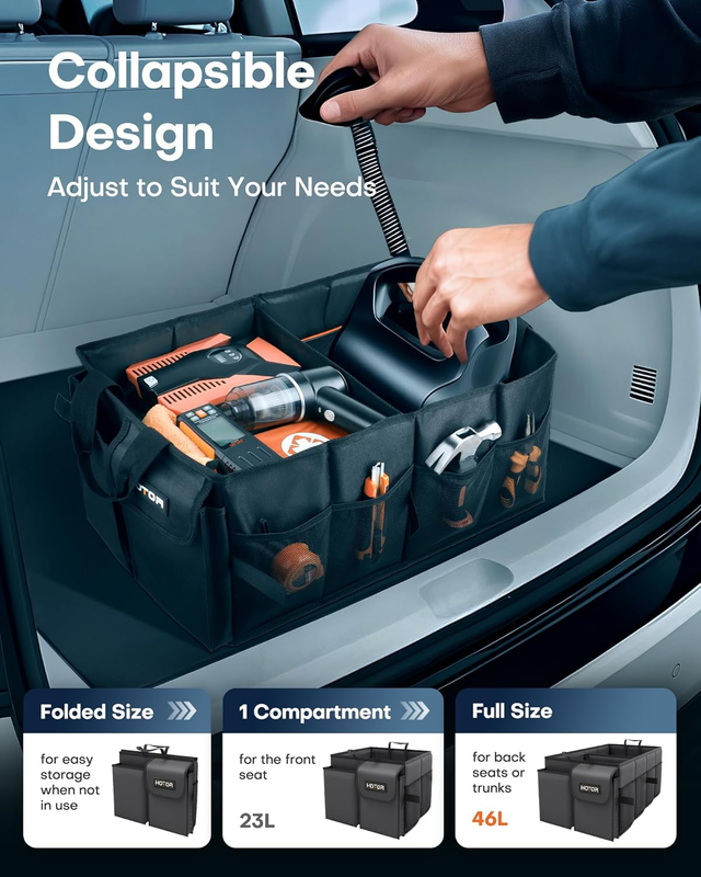 Trunk Organizer - Car Organizer, Foldable Trunk organizer for SUVs & Sedans, Car