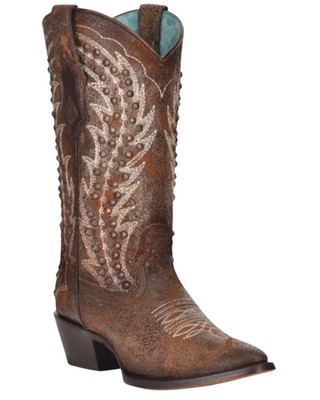Pre-owned Corral Boots Corral Women's Studded Western Boot - Pointed Toe - C3830 In Brown