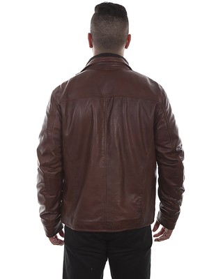 SCULLY SCULLY MEN'S LEATHER JACKET - 1021-BRN