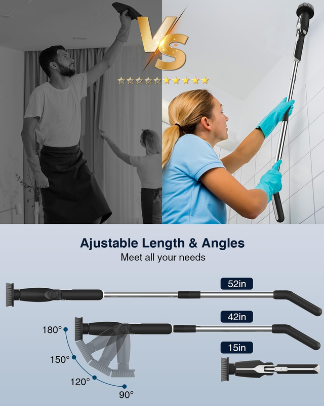 Electric Spin Scrubber, Shower Scrubber with 4 Adjustable Angles and 8 Brush Hea