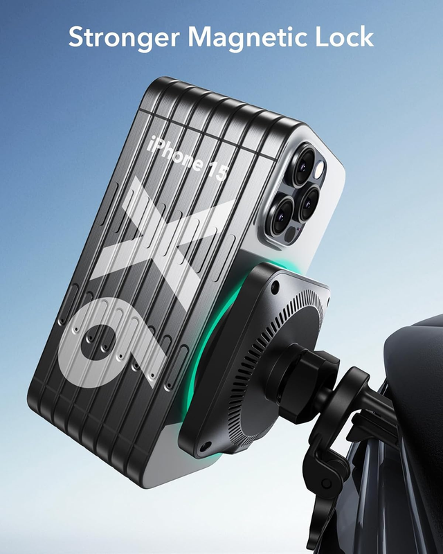 for Qi2 15W MagSafe Car Mount Charger CryoBoost, Phone Cooling Qi2-Certified Mag