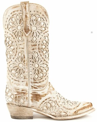 Pre-owned Ferrini Women's Mandala Western Boot - Snip Toe - 8176110 In Brown