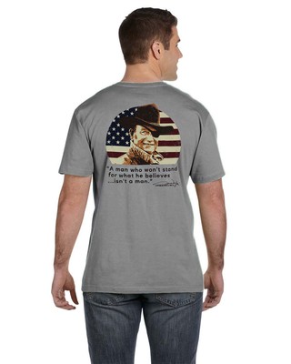 Мужская футболка John Wayne What He Believes, стального серого цвета