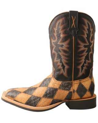 Pre-owned Twisted X Men's Ruff Stock Western Boot - Broad Square Toe - Mrs0071 In Black