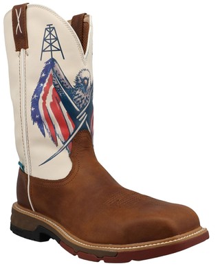 Pre-owned Twisted X Men's 12&quot; Western Work Boot - Nano Toe - Mxbnw05 10 D In Brown