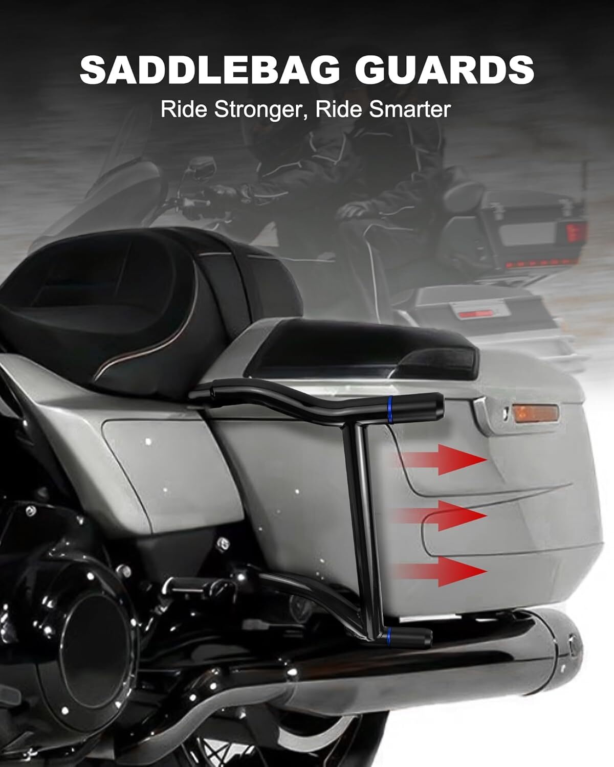 The El Rey Saddlebag Guards And Rails - Touring // 4 Week Production Lead Time Black / 2009 - 2013 Touring - View #7