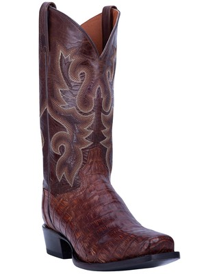 Pre-owned Dan Post Men's Bayou Exotic Caiman Western Boot - Square Toe - Dp3074 9 Ee In Brown