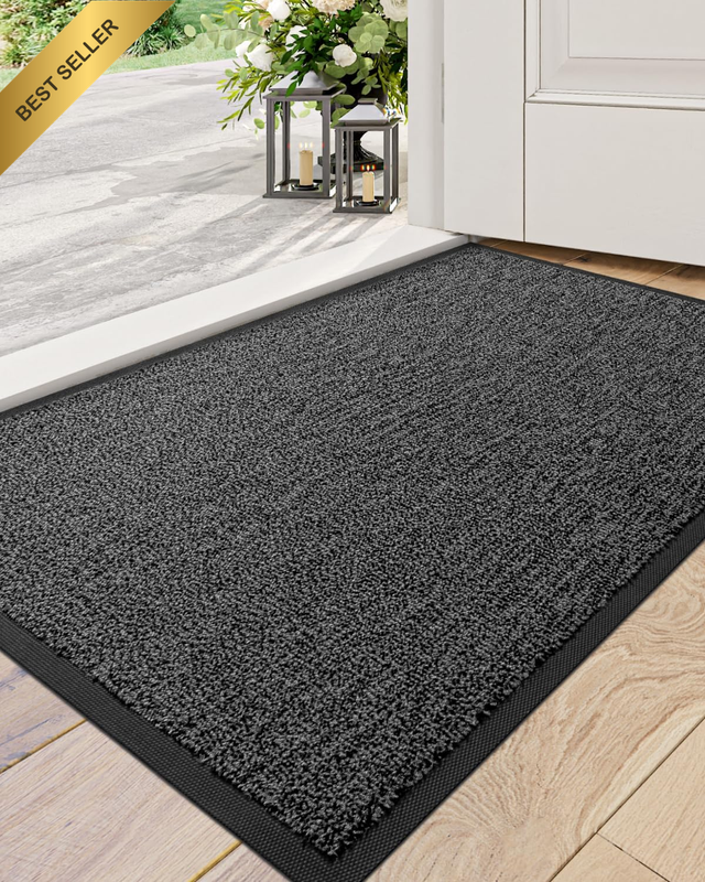 Door Mat Indoor Outdoor, Washable Barrier Front Doormat for Entryway, Heavy Duty