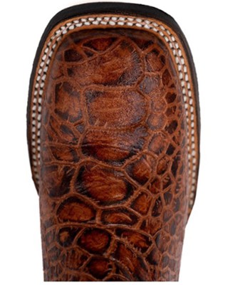 Pre-owned Ferrini Women's Kai Western Boot - Broad Square Toe - 9259361 In Brown