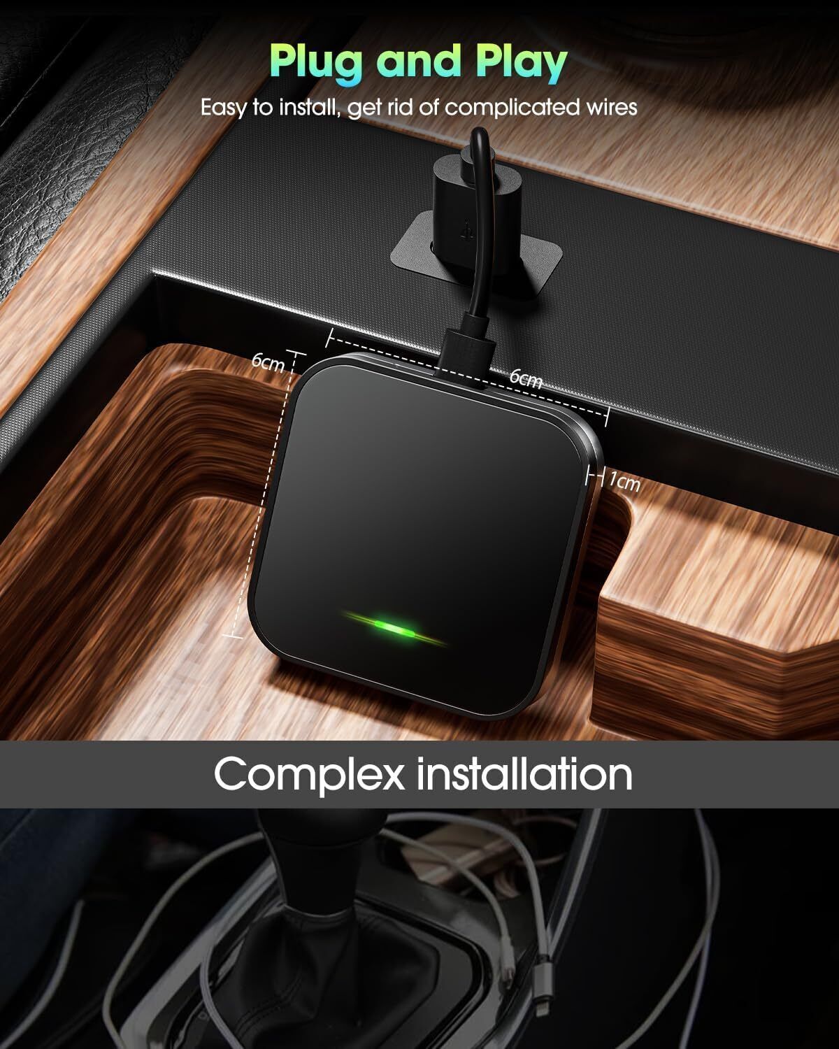 Wireless CarPlay Adapter Dongle USB For Apple iOS Car Auto Navigation Player