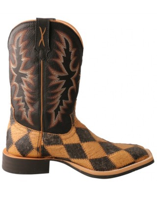 Pre-owned Twisted X Men's Ruff Stock Western Boot - Broad Square Toe - Mrs0071 In Black