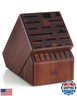 Cooks Standard Acacia wood Knife Block Holder without Knives, 25 Slot X-Large Universal Countertop Butcher Block Kitchen Knife Stand for Easy Kitchen Storage