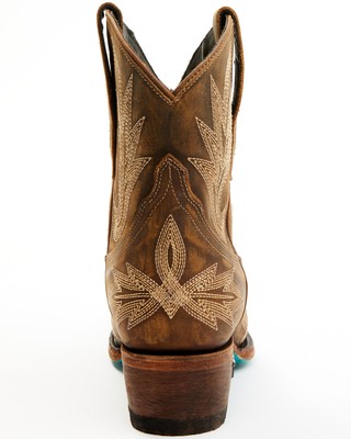 Pre-owned Lane Women's Lexington Western Booties - Snip Toe - Lb0493g In Brown