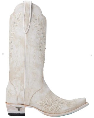Pre-owned Lane Women's Destiny Western Boot - Snip Toe - Lb0547a 7 1/2 M In White