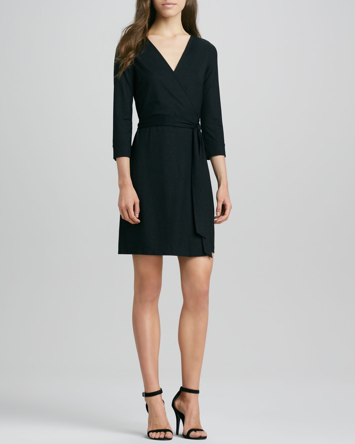 Diane Von Furstenberg Size 0 Julian Two Jersey Wrap Black Dress DVF | eBay
