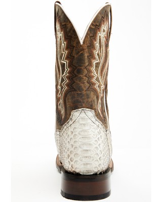 Pre-owned Dan Post Men's Brutus Exotic Python Western Performance Boot Broad Square Toe - In Beige