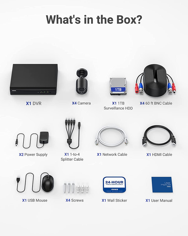 8CH H.265+ 3K Lite Surveillance Security Camera System with AI Human/Vehicle Det