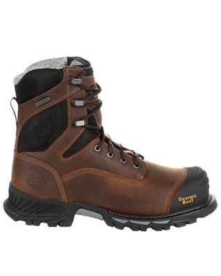 Pre-owned Georgia Boot Men's Rumbler Waterproof Work Boot - Composite Toe - Gb00285 In Brown