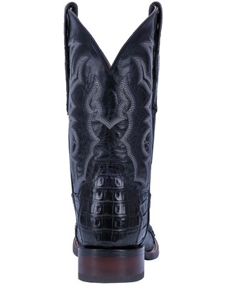 Pre-owned Dan Post Men's Kingsly Exotic Caiman Western Boot - Broad Square Toe Black 8.5