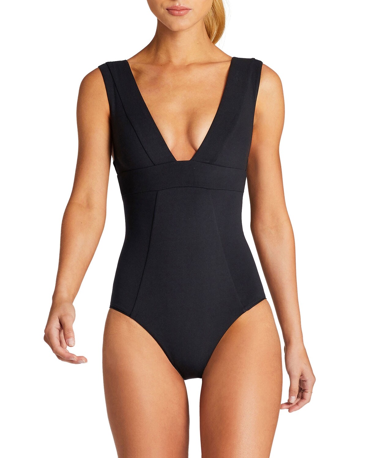 Vitamin A 272150 Women's Aria Bodysuit One-Piece Swimsuit Black Size S