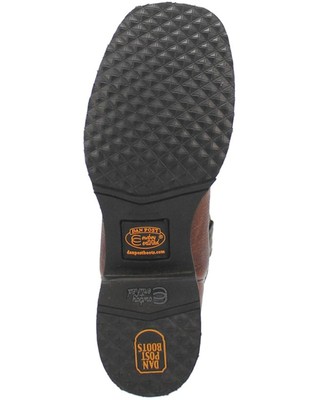 Pre-owned Dan Post Men's Boldon Western Performance Boot - Broad Square Toe Brown 7.5 D