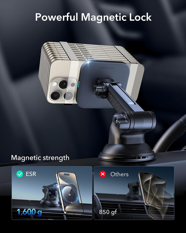 for Qi2 15W MagSafe Car Mount Charger, Dashboard/Windshield Qi2-Certified Magnet