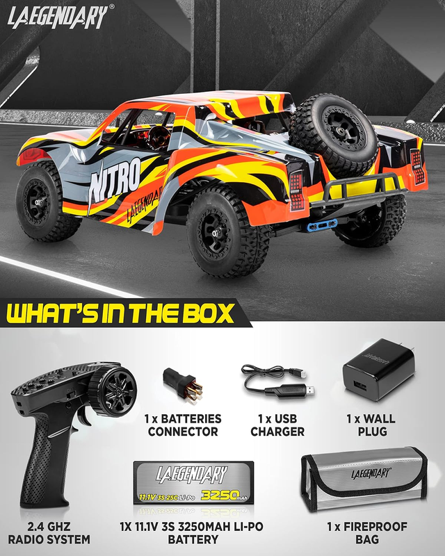 RC Cars - 4X4 Nitro Offroad Short Course RC Truck for Adults and Kids - Fast Spe