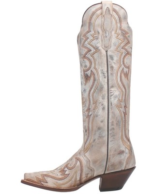Pre-owned Dan Post Women's 16&quot; Triad Silvie Tall Western Boot - Snip Toe - Dp4276 6 In White