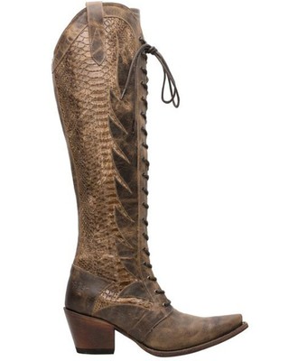Pre-owned Junk Gypsy By Lane Women's Trail Boss Western Boot - Snip Toe - Jg0060b In Brown