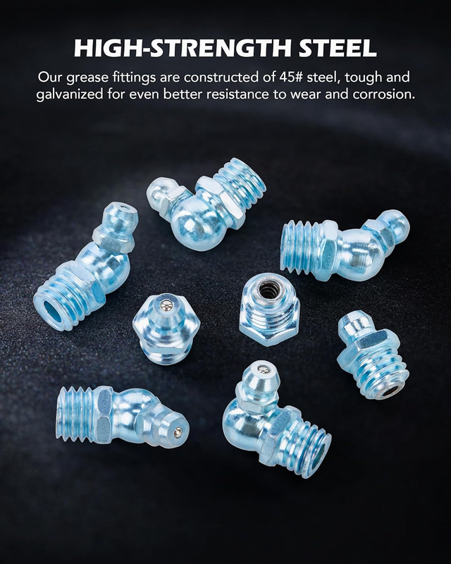 230 pc. Hydraulic Grease Fitting Set | SAE & Metric Grease Nipple Assortment wit