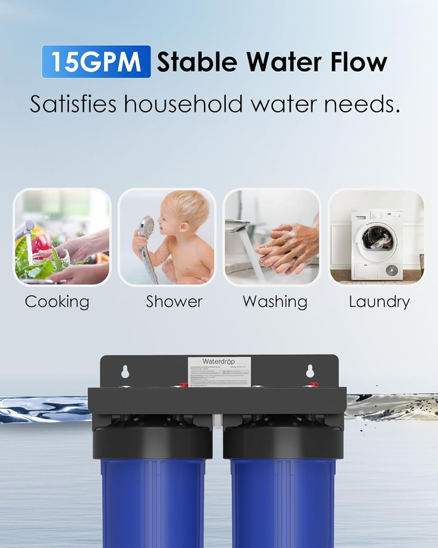 Whole House Water Filter System, with Carbon Filter and Sediment Filter, 5-Stage