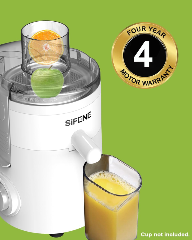 White Compact Juicer Machines Centrifugal Juice Extractor for Fresh Fruit & Vege
