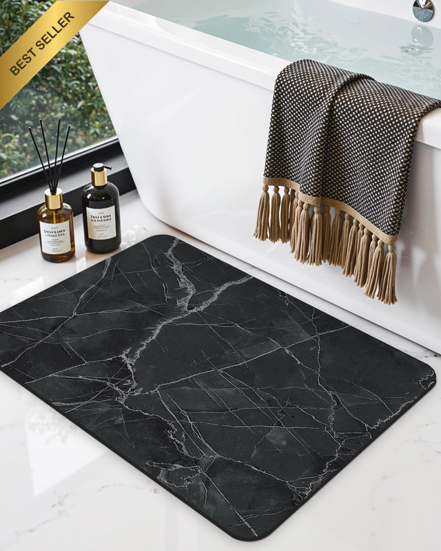 Bath Mat, Non Slip Quick Dry Rugs, Super Absorbent Ultra Thin Bathmat, Washable