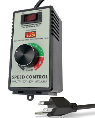 AC Electric Fan Variable Speed Controller w/ Overload Protection Switch
