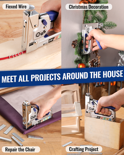 WORKPRO 4-in-1 Staple Gun Manual Brad Nailer with 2000 Counts Staples Upholstery