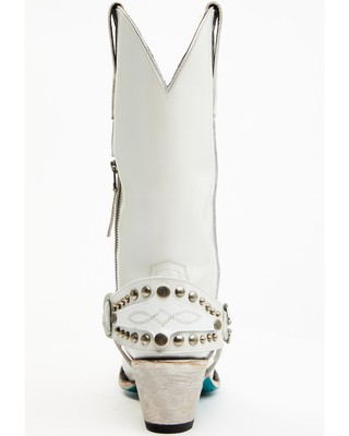 Pre-owned Lane Women's Boot Barn X The Mrs. Satin Pearl Western Bridal Snip Toe - In White