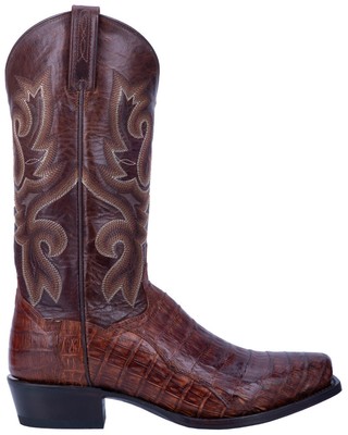 Pre-owned Dan Post Men's Bayou Exotic Caiman Western Boot - Square Toe - Dp3074 9 Ee In Brown