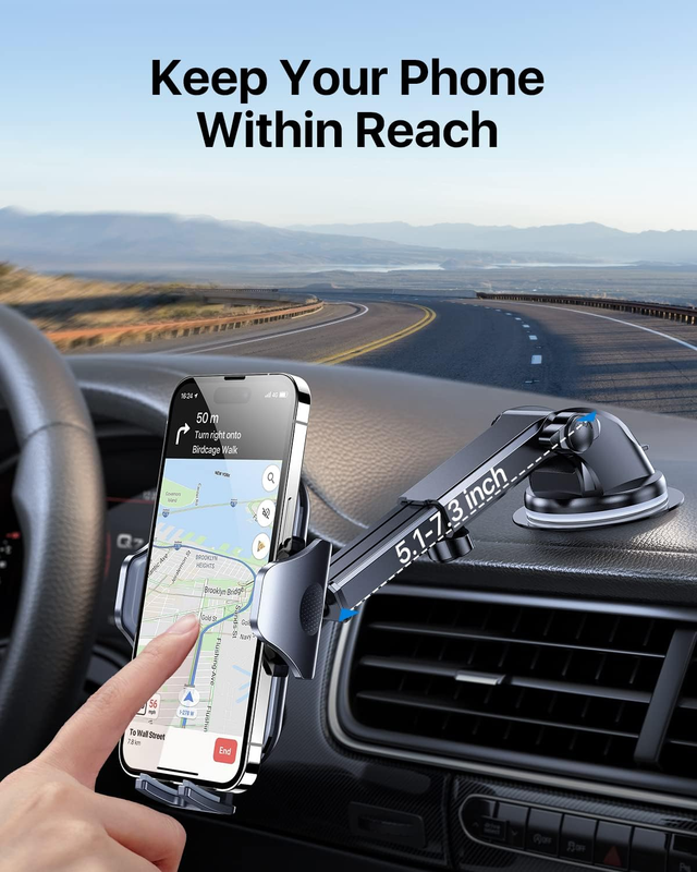 Phone Holder Car [Big Phones Friendly] 3-in-1 Universal Car Phone Holder Mount f