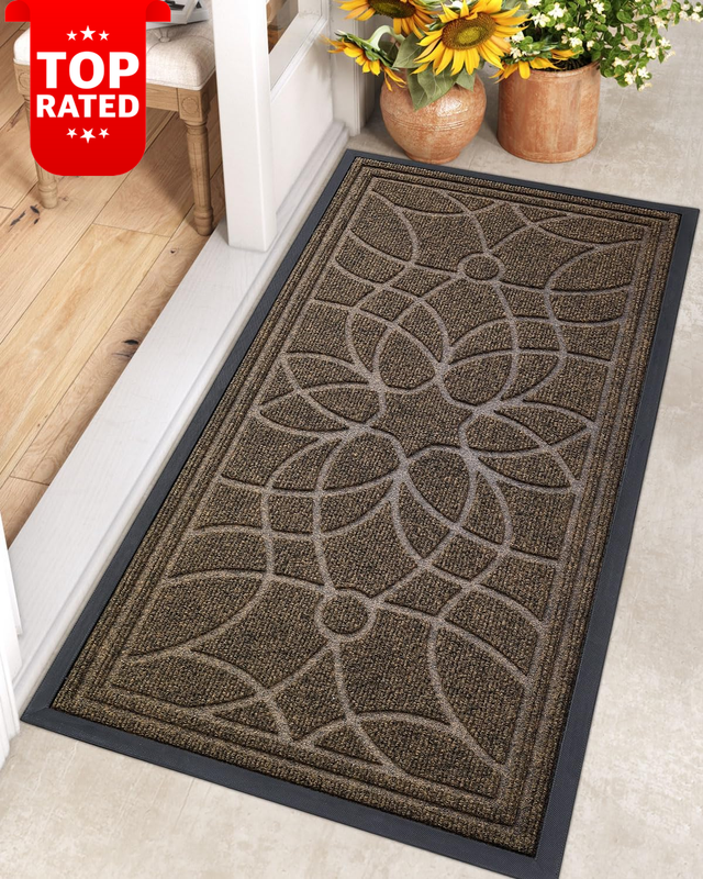 Heavy Duty Brown Front Door Mat 60x120cm Large Outdoor Doormat Durable