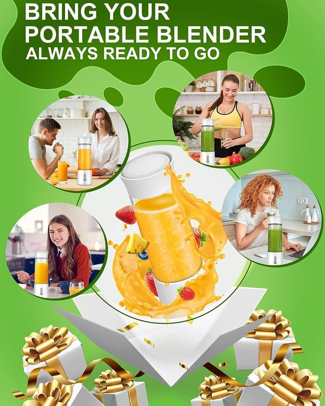 "Powerful Portable Smoothie Blender - On-the-Go! USB Rechargeable! BPA-Free"