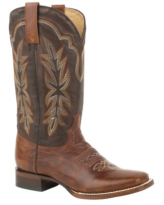 Pre-owned Stetson Women's Dark Jessica Western Boot Broad Square Toe - 12-021-8801-0730 Br In Brown