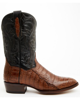 Pre-owned Dan Post Men's 12&quot; Exotic Caiman Western Boot - Round Toe - Dp80502 In Brown