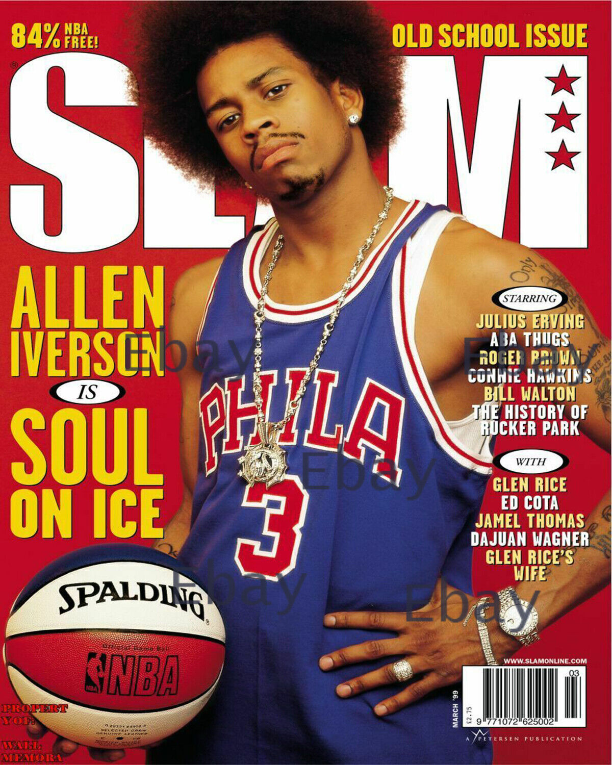 ALLEN IVERSON - Cover of SLAM Magazine 8X10 Photo Reprintの ALLEN IVERSON - Cover of SLAM Magazine 8X10 Photo Reprintの