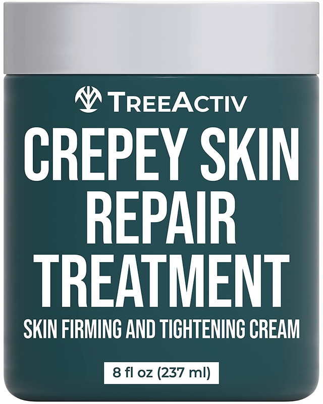 Treeactiv Crepey Skin Repair Treatment, 8Oz, Firming Crepe Skin Cream with Hyalu