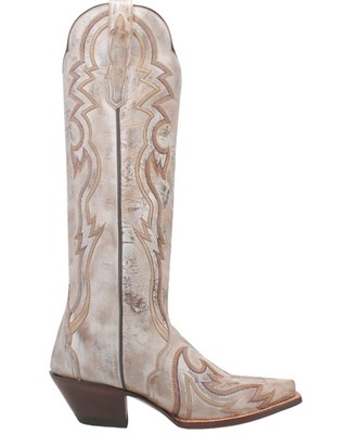 Pre-owned Dan Post Women's 16&quot; Triad Silvie Tall Western Boot - Snip Toe - Dp4276 6 In White