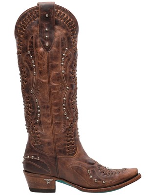 Pre-owned Lane Women's Cossette Western Boot - Snip Toe - Lb0469a In Brown